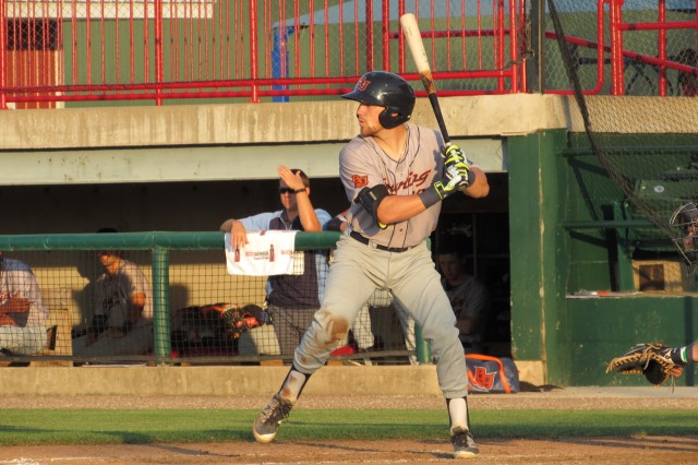 Bowling Green Hot Rods catcher Brett Sullivan leads the Midwest League with 9 home runs. (Photo by Craig Wieczorkiewicz/The Midwest League Traveler)